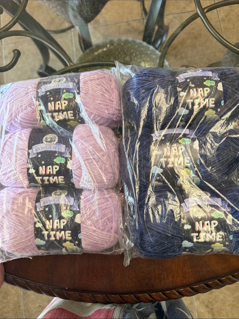 Nap Time Yarn Bundle in Lavender and Navy - Pack of Soft Craft Skeins